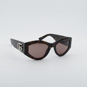 Gucci GG1951S 002 Sunglasses Havana Cat Eye Frame, Brown Lenses
